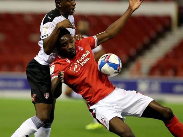 New Middlesbrough FC signing Sammy Ameobi, pictured in action for Nottingham Forest against Rotherham United last season. Picture: PA.