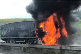 The Carling lorry on fire this afternoon
cc @HonigUk