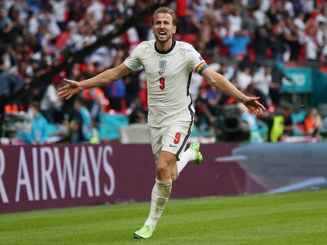 GOAL: Harry Kane wheels away after his goal