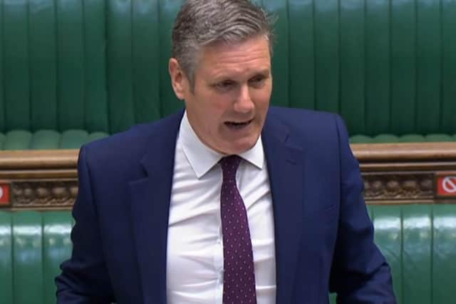 Labour leader Keir Starmer speaks during Prime Minister's Questions in the House of Commons.
