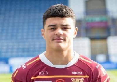 Huddersfield Giants' 18-year-old stand-off Will Pryce, son of former Bradford, St Helens and Great Britain star Leon. Picture courtesy: Huddersfield Giants RLFC.