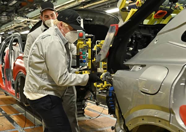 Prime Minister Boris Johnson during his visit to Nissan plant in Sunderland following the announcement by the car company that it is to create thousands of jobs making batteries for electric vehicles at a new 'gigafactory'.