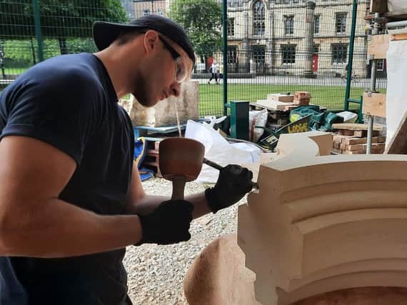 James Digger, 22, is an apprentice stonemason at York Minster
