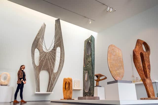 Assistant Curator Clare Nadal photographs the Barbara Hepworth: Art and Life exhibition at the Hepworth Wakefield art museum in Wakefield, West Yorkshire to mark their 10th anniversary. Picture: Danny Lawson/PA