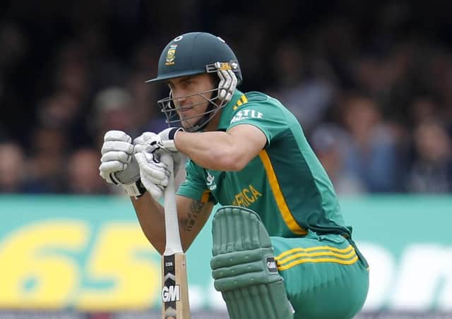 In charge: South Africa's Faf Du Plessis.