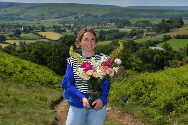 Ellie Hutton, who set up a new florist business Blooms By Ellie, in the village of Danby, in the spring of last year.