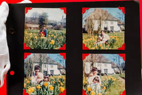 Pages from 'The Hughes family album' of the Hughes family in Devon, one of the items belonging to American poet Sylvia Plath going under the hammer at Sotheby's on July 9.