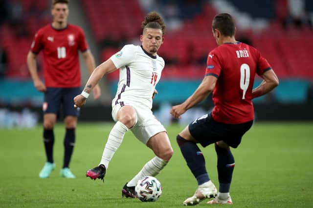 England's Kalvin Phillips (left) and Czech Republic's Tomas Holes battle for the ball during the UEFA Euro 2020 Group D match at Wembley. Picture: Nick Potts/PA