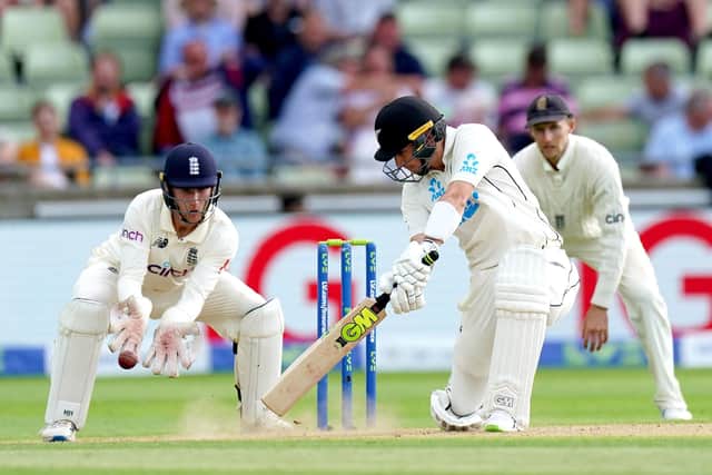 New Zealand's Will Young (right) bats during day two of the Second LV= Insurance Test match at at Edgbaston (Picture: PA)