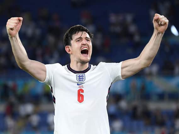 HARRY MAGUIRE: Scored England's second goal of the game against Ukraine. Picture: Getty Images.
