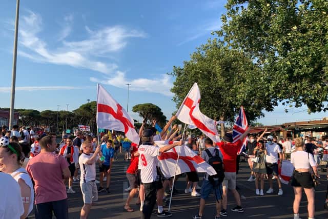 England fans in Rome were largely made up of the expat community.