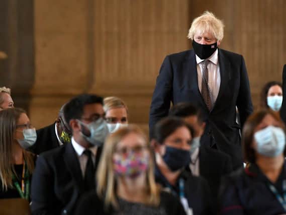 Prime Minister Boris Johnson arrives for the NHS service of commemoration and thanksgiving to mark the 73rd birthday of the NHS at St Paul's Cathedral, London. Picture: Stefan Rousseau/PA Wire