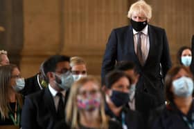 Prime Minister Boris Johnson arrives for the NHS service of commemoration and thanksgiving to mark the 73rd birthday of the NHS at St Paul's Cathedral, London. Picture: Stefan Rousseau/PA Wire