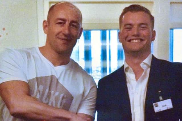 Steve Gallant (left) with Jack Merritt (right), who died in the London Bridge attack) pictured at the end of a Learning Together training course in April 2018.