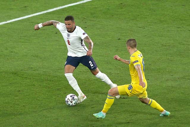 England's Kyle Walker (left) has proved one of a number of flexible squad members for manager Gareth Southgate. Picture: Marco Iacobucci/PA