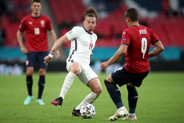 England's Kalvin Phillips (left) has shown his ability to adapt to different game situations during Euro 2020. Picture: Nick Potts/PA