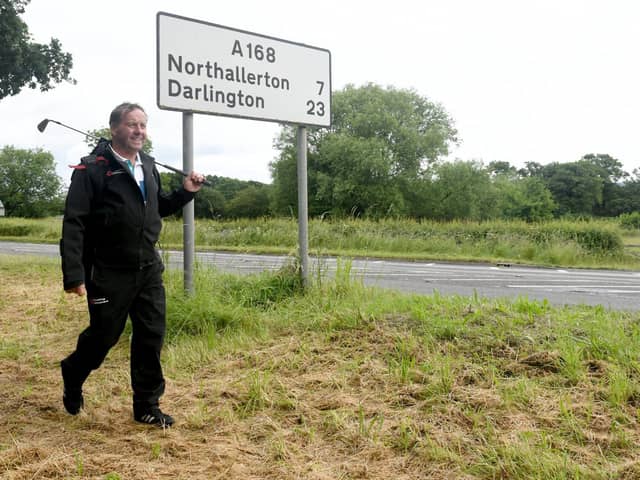 David Sullivan, 58, is golfing all the way from John O'Groats to Lands End to raise cash for more defibrillators, and is this week passing through Yorkshire