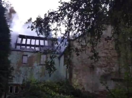 Spout House during the fire