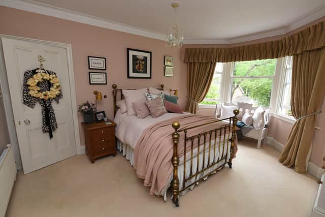 The master bedroom is painted in Farrow & Ball Setting Plaster.
 
Picture Gerard Binks