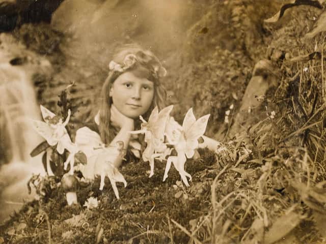 'Frances and the Fairy Ring' taken by Elsie Wright in 1917, part of the Cottingley Fairies hoax. Photo credit: Marc Tielemans/Dominic Winter Auctioneers/PA Wire.