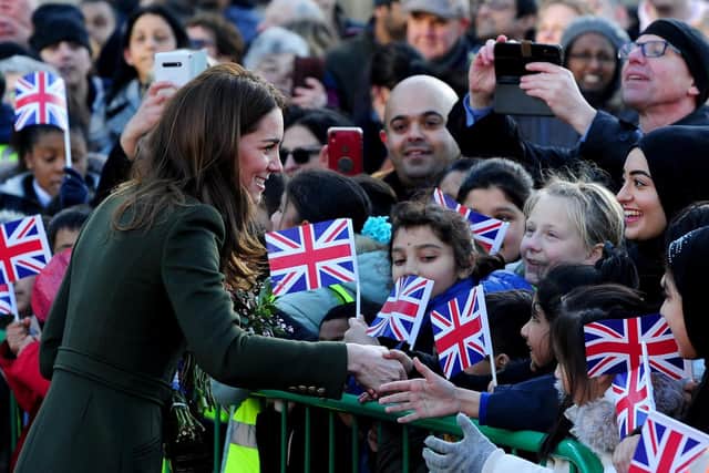 The Duchess of Cambridge meets people in Bradford during the royal visit in January 2020. Picture: Simon Hulme.