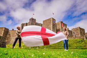 Specially designed St George's flags featuring the surnames of almost every person in the country which will fly above historic properties around Yorkshire
