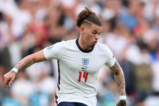 Made in Leeds - Kalvin Phillips of England makes a pass during the UEFA Euro 2020 Championship Semi-final match between England and Denmark at Wembley Stadium on July 07, 2021 in London, England. (Picture: Laurence Griffiths/Getty Images)