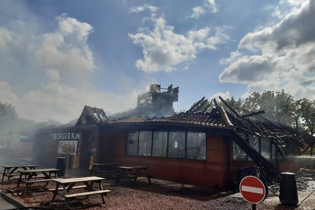 Photos show extensive damage to the restaurant