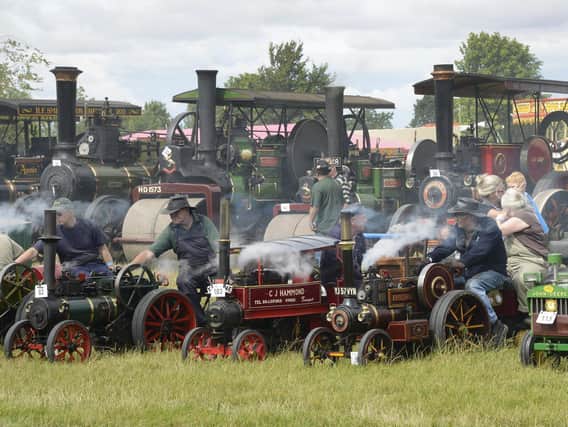 Traction engines at a steam rally. None of the vehicles pictured are involved in the A19 incident