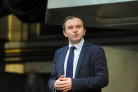 George Eustice speaks to farmers in Skipton in 2017. PIcture: Tony Johnson