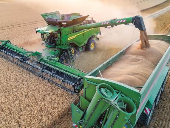 The largest and most technologically advanced combine harvester in the world makes its debut at the Great Yorkshire Show this month