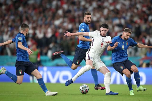 Key man: England's Declan Rice (centre) was impressive throughout Euro 2020. Picture: Nick Potts/PA Wire.