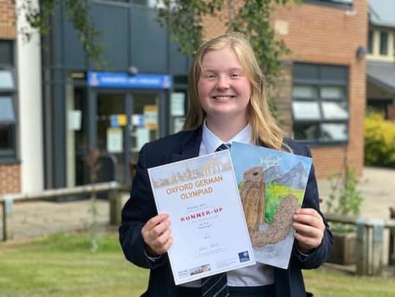 Anastasia Bell, a Ripon Grammar School student, has received national recognition for showcasing and celebrating the German language. Photo credit: Submitted picture