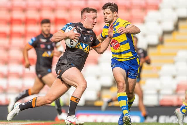 Castleford Tigers' Jake Trueman against Warrington Wolves in the Challenge Cup semi-final five weeks ago - his last action before a back injury. (ALLAN MCKENZIE/SWPIX)