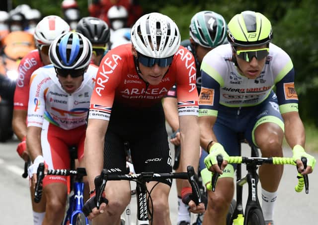 Yorkshire’s Connor Swift, centre, competing in this year’s Tour de France. Picture: Philippe LOPEZ/AFP