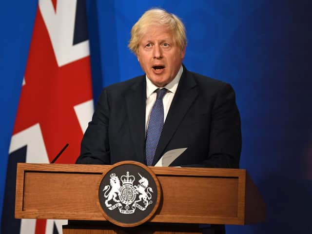 Prime Minister Boris Johnson during a media briefing in Downing Street, London, on coronavirus (Covid-19). Picture: Daniel Leal-Olivas/PA Wire