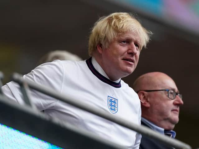 Prime Minister Boris Johnson during the UEFA Euro 2020 Final at Wembley Stadium, London. Picture: Mike Egerton/PA Wire