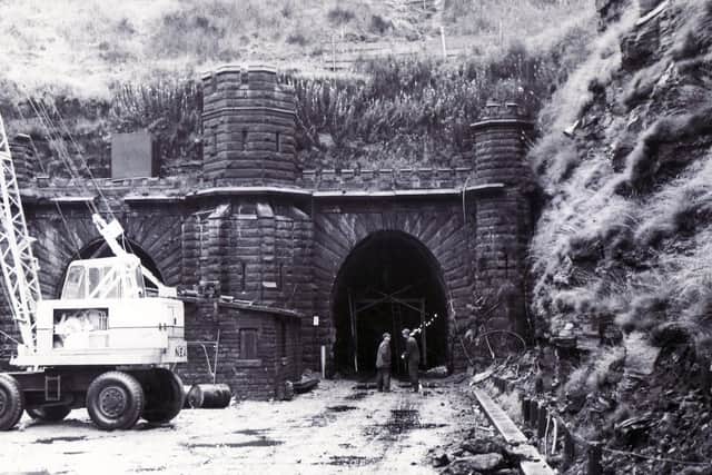 The exit of the Woodhead Tunnel at Dunford Bridge in 1966. Picture: Martin Smith.