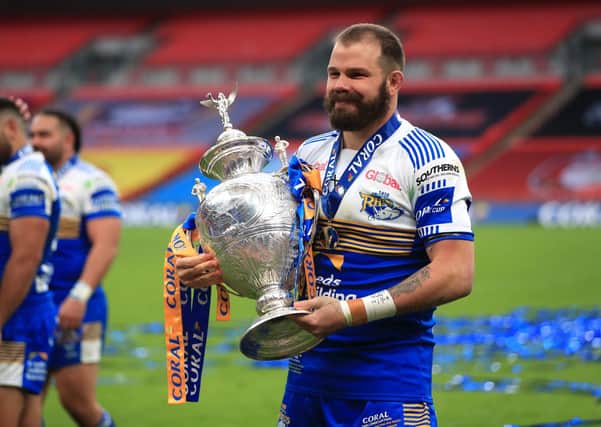 Adam Cuthbertson after winning the Challenge Cup with Leeds Rhinos.