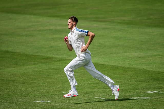 Yorkshire's Dom Leech suffered an injury on day three (Picture: SWpix.com)