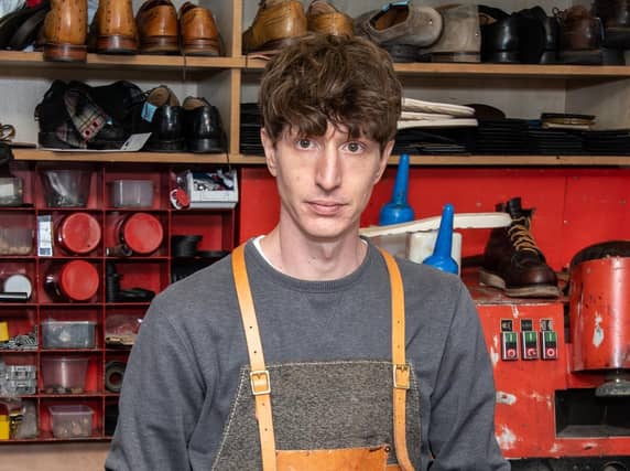 Dean at his Shipley Market Square shop.