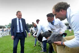 Environment Secretary George Eustice inspecting the sheep lines at the Great Yorkshire Show in Harrogate. (Picture: Simon Hulme)