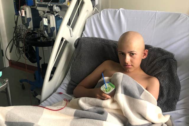 Harrison Walch, 14, was diagnosed with acute myloid lukaemie