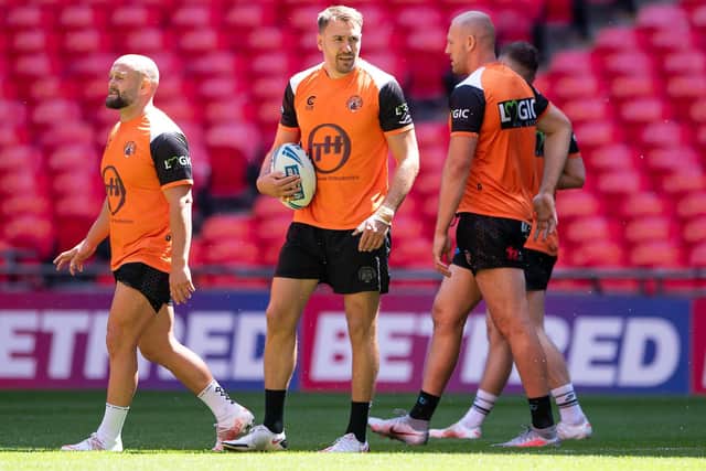 BIG DAY: Castleford's Michael Shenton during the captain's run session at Wembley on Friday. Picture by Allan McKenzie/SWpix.com