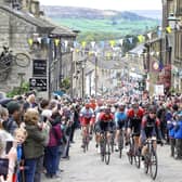 Team INEOS lead the peloton as they climb a hill in Haworth, during stage four of the Tour de Yorkshire in 2019. Picture: Martin Rickett/PA Wire