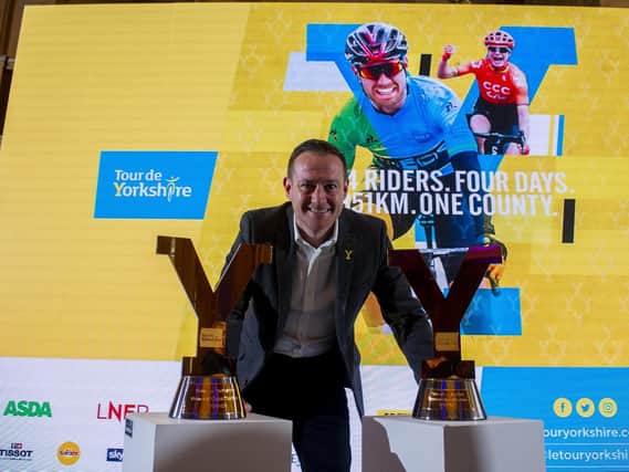 James Mason at the launch of the Tour de Yorkshire route in 2020. That year's race was cancelled due to the pandemic but it is hoped the event will return in 2022. Picture: Tony Johnson