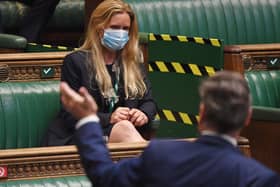 Kim Leadbeater sitting in the seat previously used by her sister, the murdered MP Jo Cox, during Prime Minister's Questions in the House of Commons, London. Picture: UK Parliament/Jessica Taylor /PA Wire