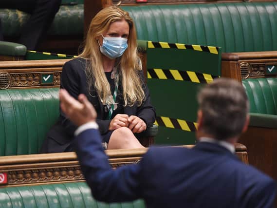 Kim Leadbeater sitting in the seat previously used by her sister, the murdered MP Jo Cox, during Prime Minister's Questions in the House of Commons, London. Picture: UK Parliament/Jessica Taylor /PA Wire