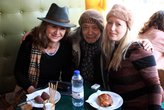 Damo Suzuki with partner Elke Morsbach, left, and filmmaker Michelle Heighwway.