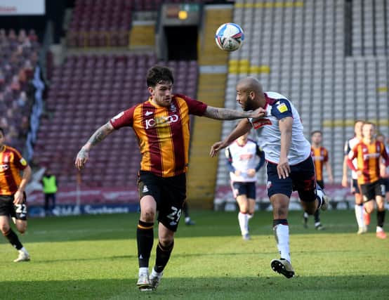 Bradford City striker Andy Cook is confident he could score goals in League One - hopefully with the Bantams. Picture: Simon Hulme